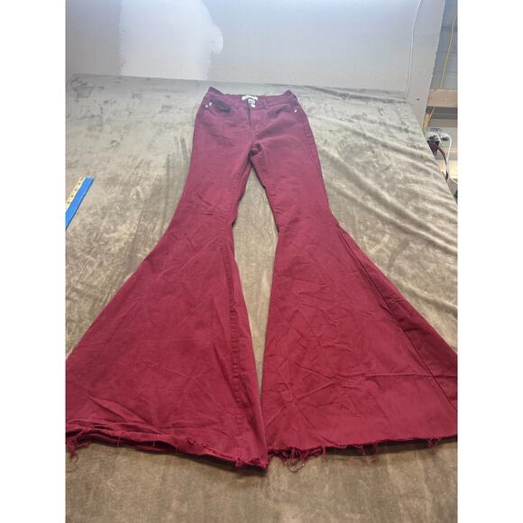 Judy‎ Blue High Rise Super Flare Jeans Women's 3x26 RED Bell Bottom - Picture 1 of 9